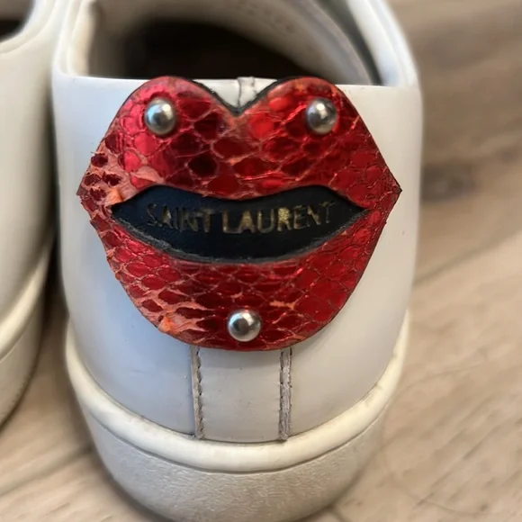 Saint Laurent YSL Leather Signature Court Sneakers - 37- US 7